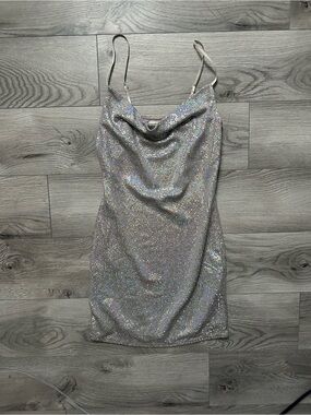 Silver Sequin Mini Dress